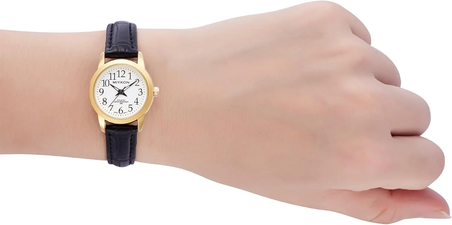 Hands and Second reptile Hand, Scratch Resist Glass, Japanese Quartz, 100ft Water Resistant Miykon Ladies Watches for Women | Dainty Small Analog Watch Women with Vegan Leather Band | Ion Polished, Luminous 
