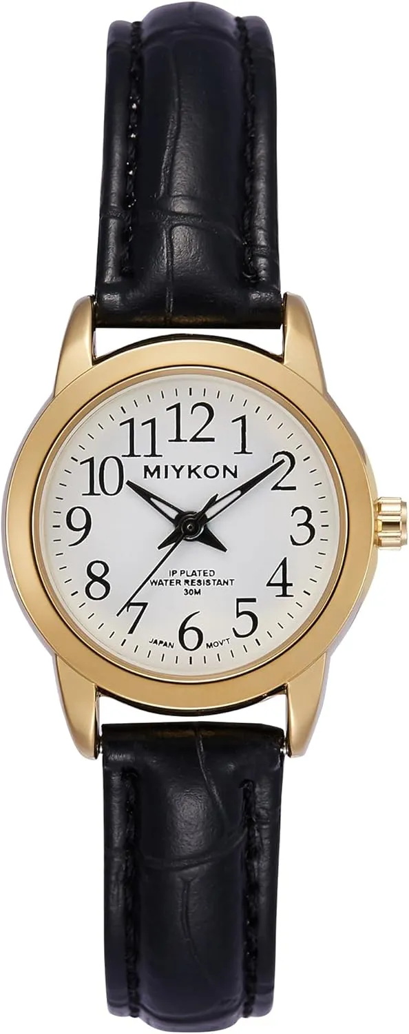 Hands and Second reptile Hand, Scratch Resist Glass, Japanese Quartz, 100ft Water Resistant Miykon Ladies Watches for Women | Dainty Small Analog Watch Women with Vegan Leather Band | Ion Polished, Luminous 