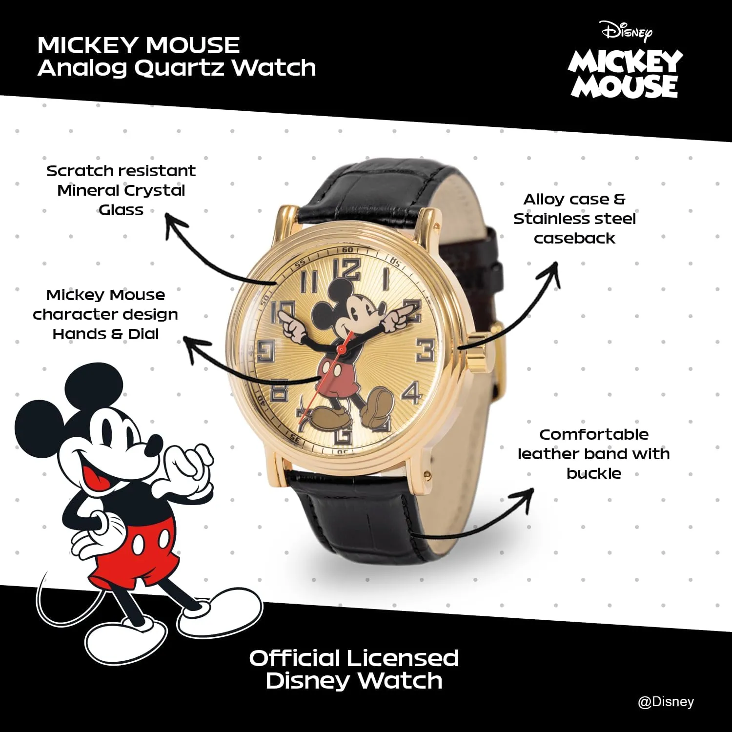 Hands Watch for independent parliament hart whittle Men DISNEY Mickey Mouse Articulating 