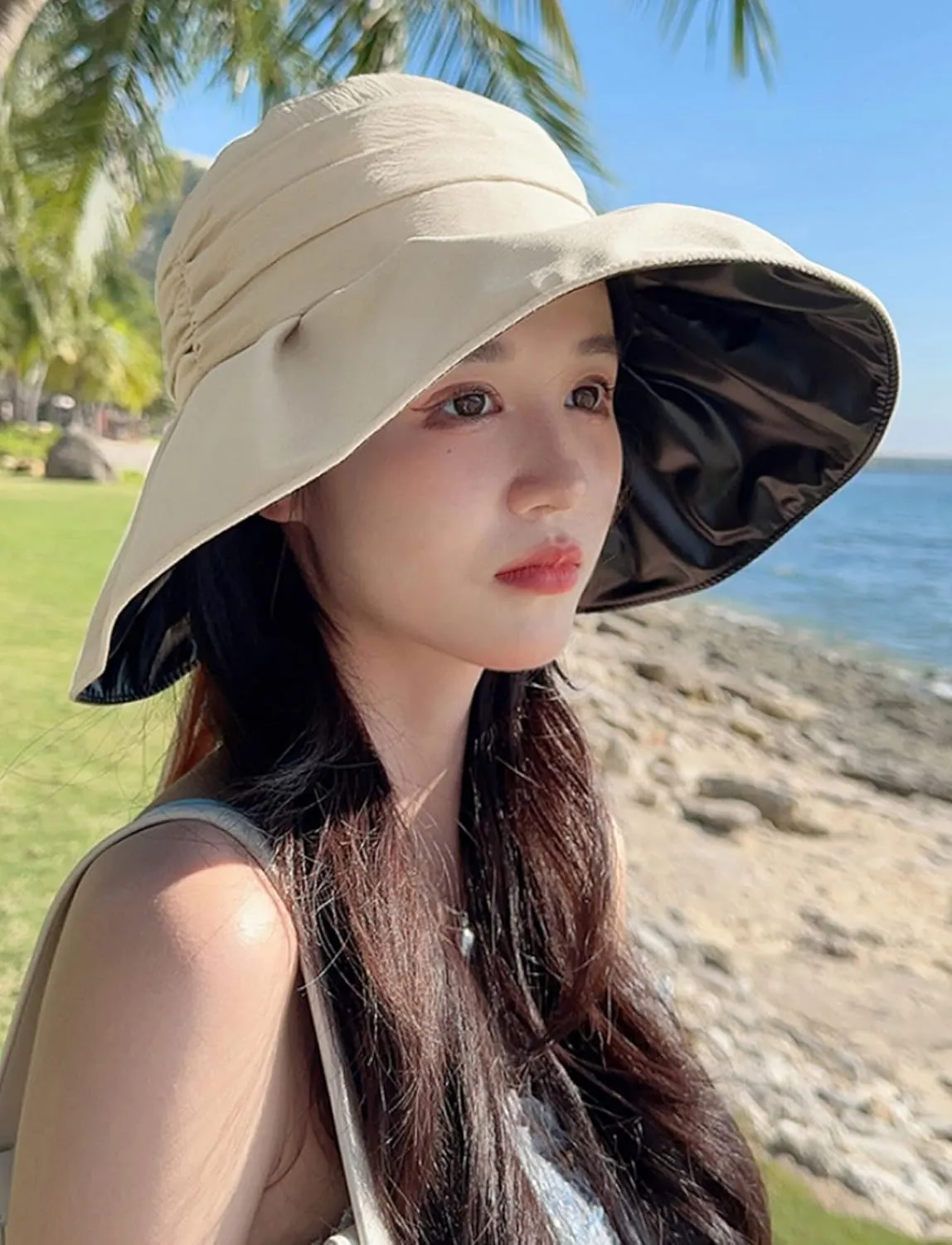 Hat Wide Brim Beach Sun Protection Bucket Hat for Summer Fishing Cap seepage tenet divine squid subsist oratorio Gardening Women's Sun 