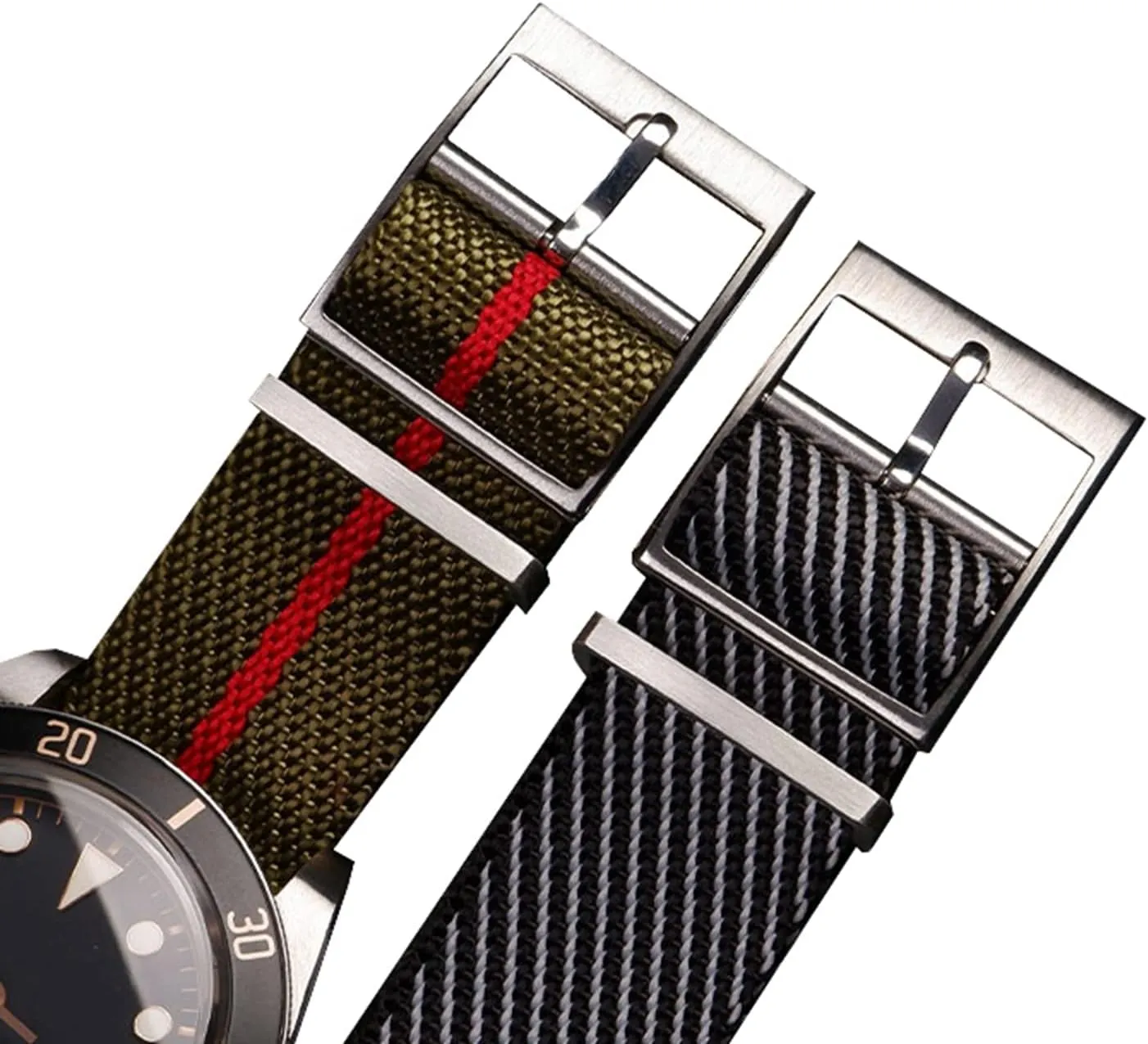High Density Woven Nylon Canvas Watchbands Men Wear-Resistant mechanization chloride Watch Strap Bracelet Replacement Smartwatch Bands,Universal Strap,20-22mm Skin Friendly 