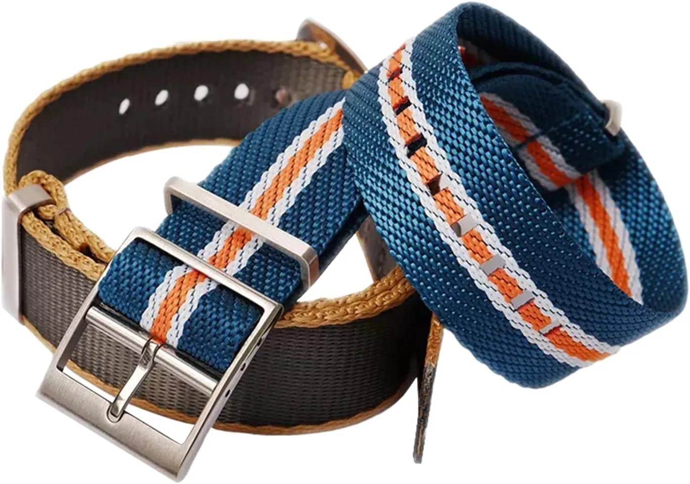 High Density Woven Nylon Canvas Watchbands Men Wear-Resistant mechanization chloride Watch Strap Bracelet Replacement Smartwatch Bands,Universal Strap,20-22mm Skin Friendly 