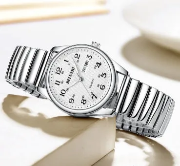 High-end Wonmen Men's Watches Big Dial Big Numbers Fashion Simple Cool Atmosphere Stainless Steel Waterproof Quartz Watch