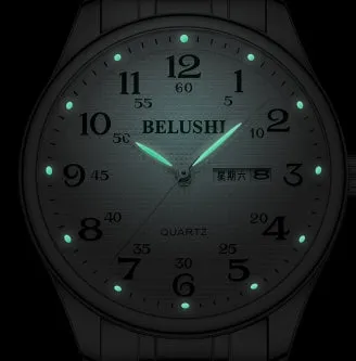 High-end Wonmen Men's Watches Big Dial Big Numbers Fashion Simple Cool Atmosphere Stainless Steel Waterproof Quartz Watch