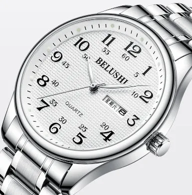 High-end Wonmen Men's Watches Big Dial Big Numbers Fashion Simple Cool Atmosphere Stainless Steel Waterproof Quartz Watch