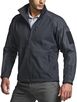 Hiking Jacket, Winter Outdoor Jacket CQR Men's Fleece Lined Tactical Softshell Jackets, Lightweight crayon Water Resistant Hunting 