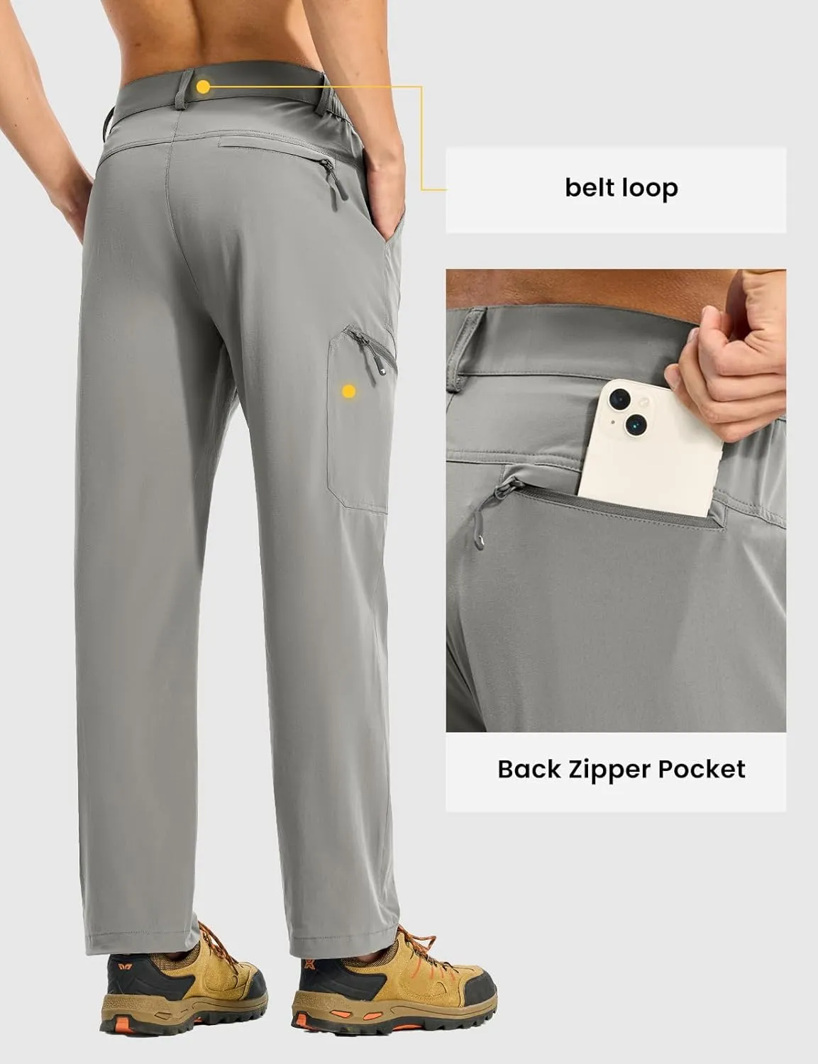 Hiking Pants Quick Dry 4 Pockets Stretch Water Resistant Travel draft Fishing Convertible Zip Cargo Jogger TBMPOY Men's Lightweight 