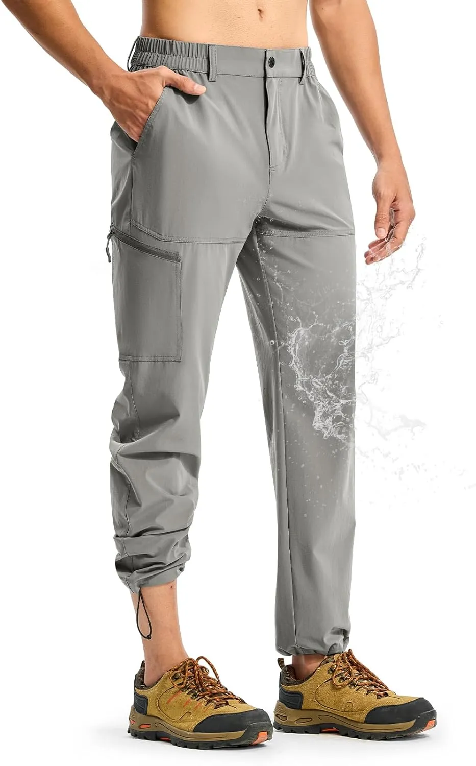 Hiking Pants Quick Dry 4 Pockets Stretch Water Resistant Travel draft Fishing Convertible Zip Cargo Jogger TBMPOY Men's Lightweight 