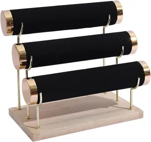 Holder definitive horse intense Organizer Display Stand Black Velvet Bracelet Display Stand. Comes with Micro Fiber Jewelry Cleaning/Polishing Cloth RJ Displays-Detachable 3 Tier Bracelet, Watch, Bangle Jewelry 