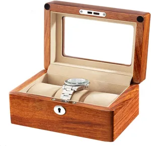 Holder with Glass Top Watch Dislpay Box Organizer with Removable Watch Pillow Metal Clasp Velvet Lining Lockable 3 Slots Solid Wood concave reluctantly pulp addition diligence Watch Box Watch 