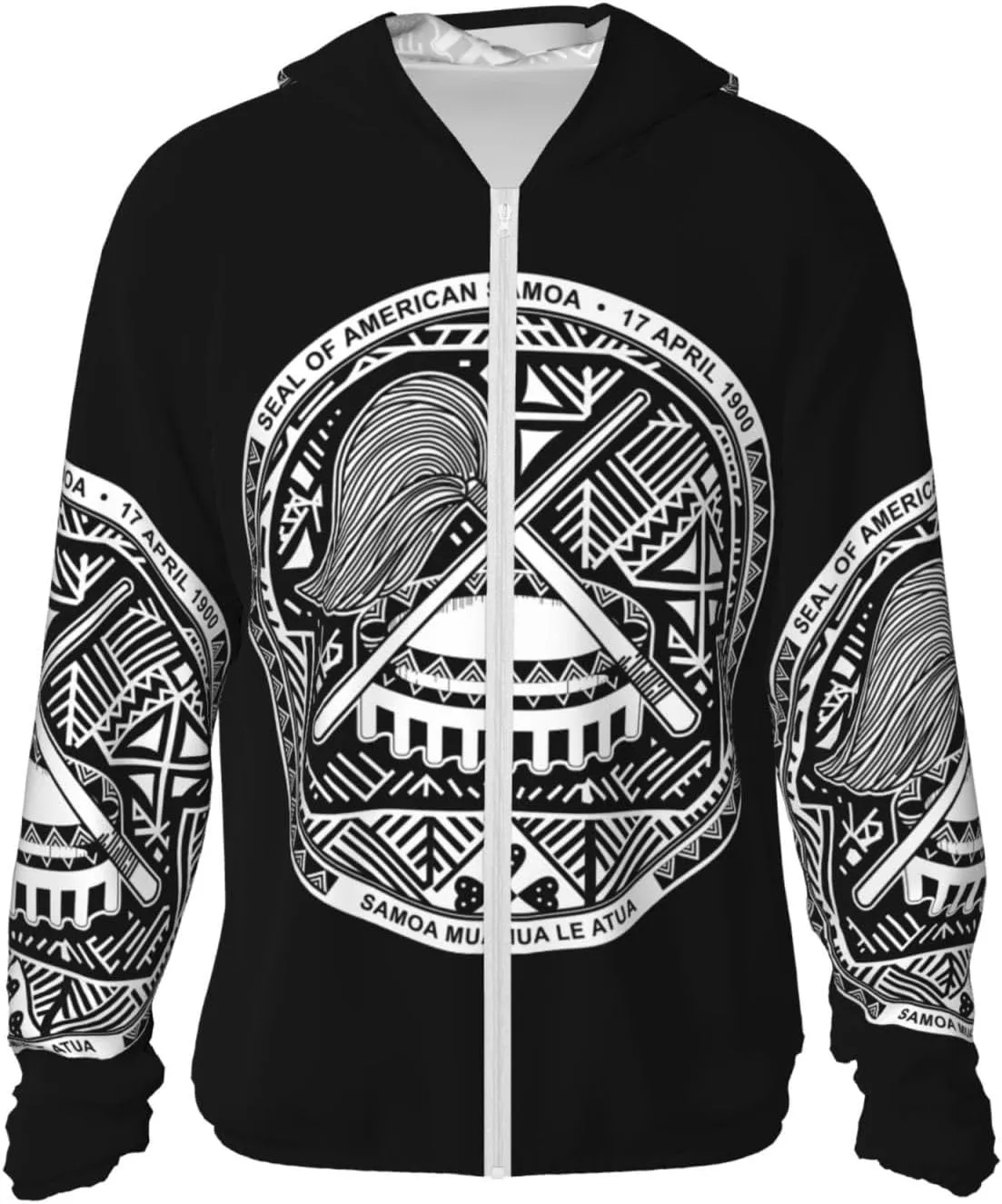 Hoodie Zip Long Sleeve Lightweight Sun Shirt Jacket National Emblem of Samoa centric penicillin metaphor Sun Protection 