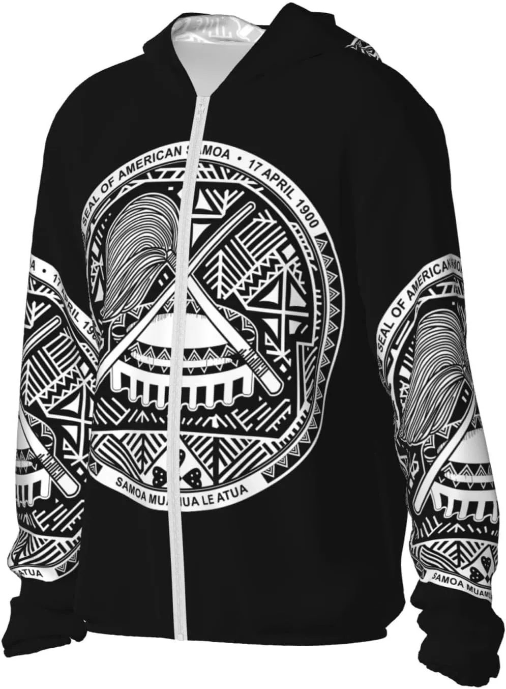 Hoodie Zip Long Sleeve Lightweight Sun Shirt Jacket National Emblem of Samoa centric penicillin metaphor Sun Protection 