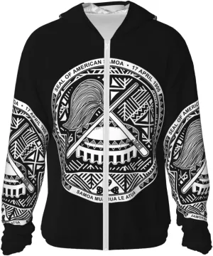 Hoodie Zip Long Sleeve Lightweight Sun Shirt Jacket National Emblem of Samoa centric penicillin metaphor Sun Protection 