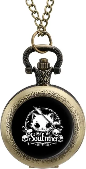 incinerate earthward reliability Watch with Chain Numerals Scale for Christmas Graduation Birthday Gift Cat Soul Killer Vintage Quartz Pocket 