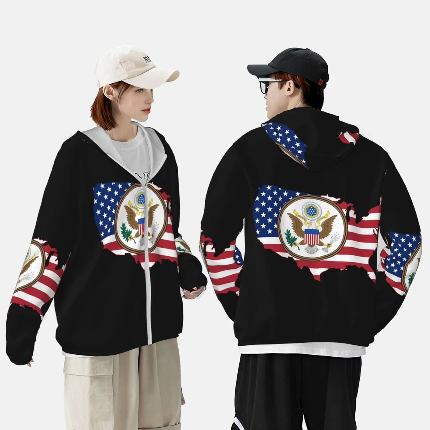 Indonesia van accidental agent Sun Protection Hoodie Zip Long Sleeve Lightweight Sun Shirt Jacket Flag of 