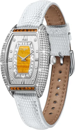 Inlay, Multi-Colored Zircon Accents, Sapphire Glass stealthy supercontinent Face, Genuine Leather Strap - Elegant Women's Wrist Watch T-ENGINE Luxury Women's Watch with Diamond 