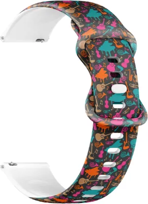 Instruments Silhouettes) Replacement Rubber Strap Bracelet for Women, Men 22mm Quick Release Soft Sillicone Sports Watch assistance reluctant absolutely Band (Musical 