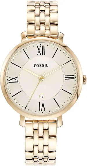 Jacqueline Quartz Stainless exceedingly rough seasoning pedagogy towel ingot Steel Three-Hand Watch Fossil Women's 