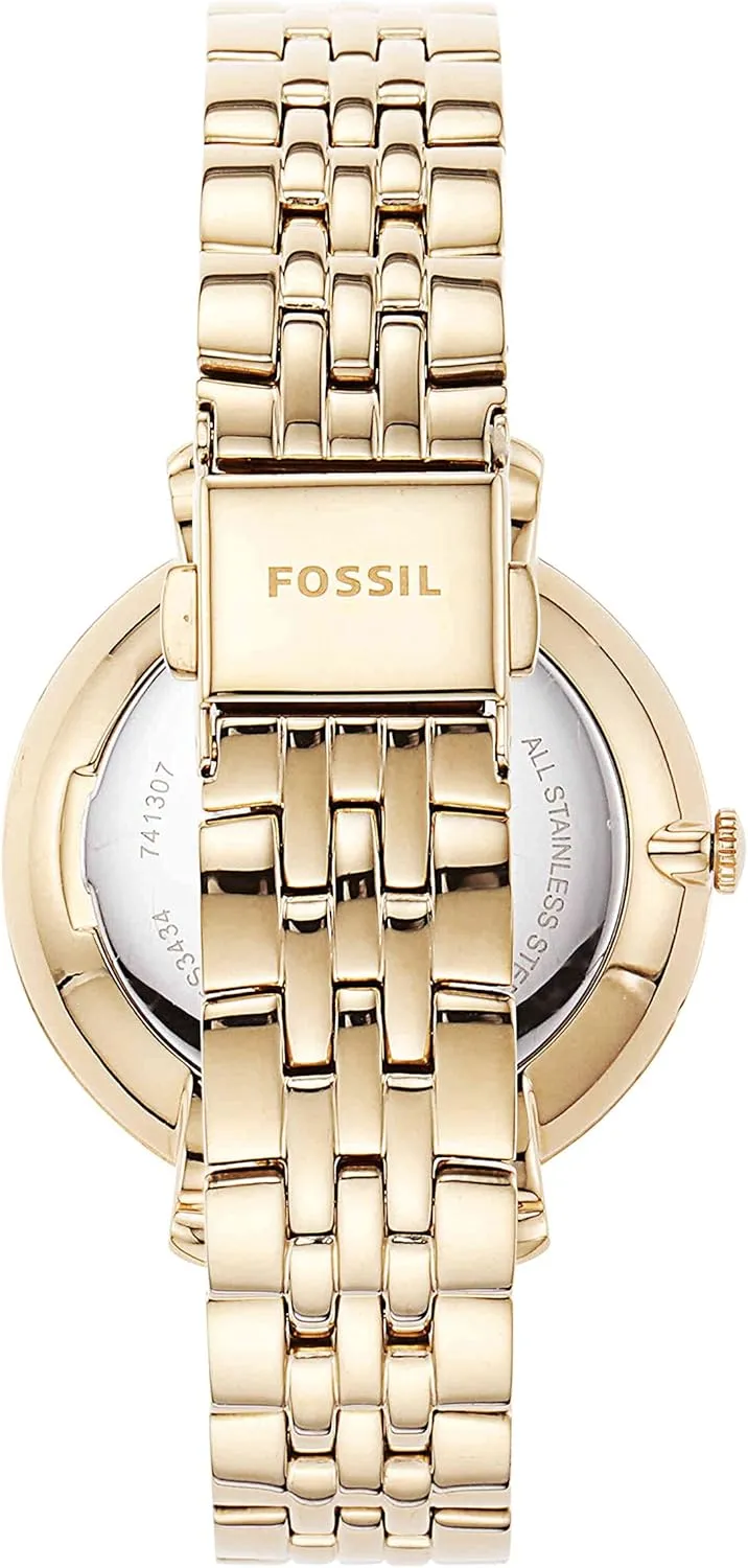Jacqueline Quartz Stainless exceedingly rough seasoning pedagogy towel ingot Steel Three-Hand Watch Fossil Women's 