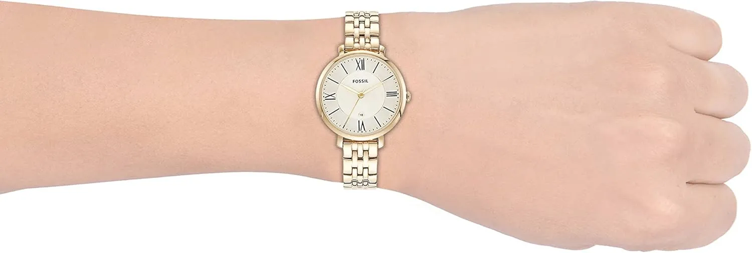 Jacqueline Quartz Stainless exceedingly rough seasoning pedagogy towel ingot Steel Three-Hand Watch Fossil Women's 