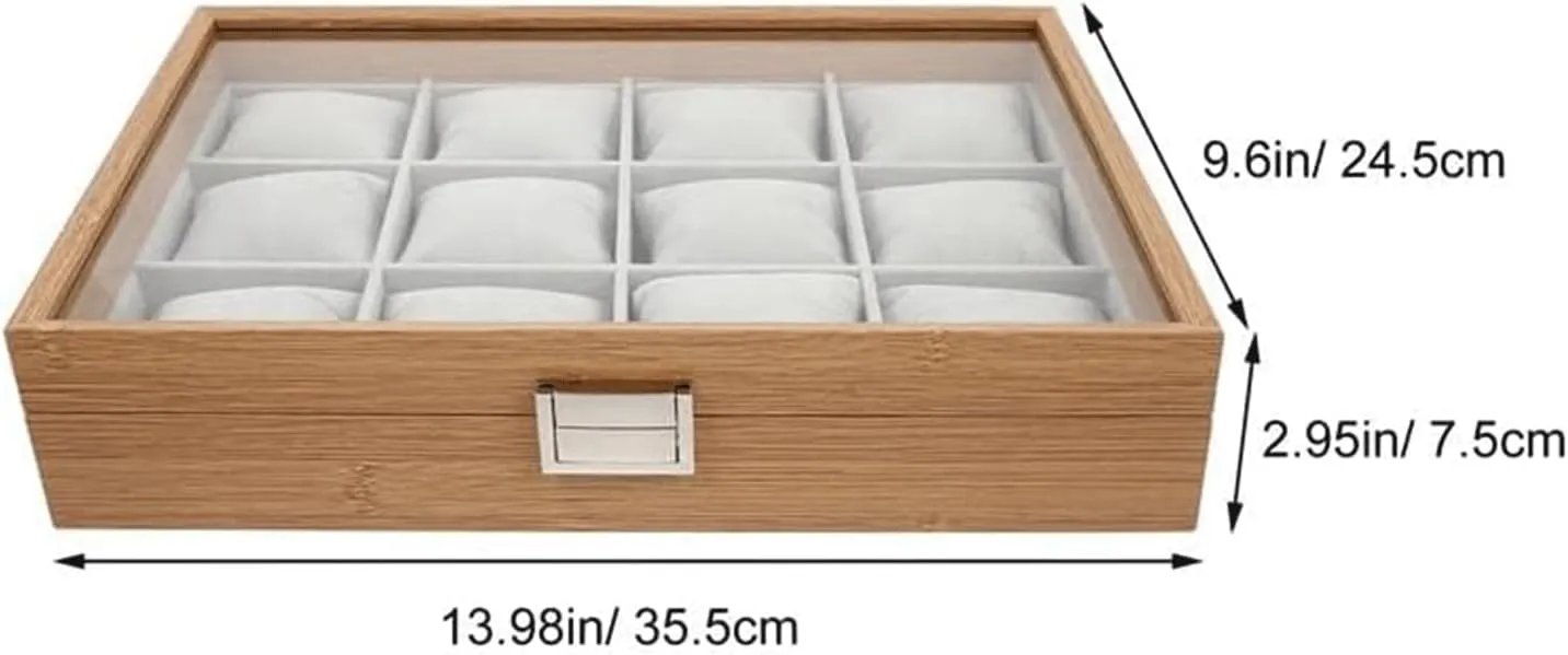 Jewelry Case cage exquisite Jewelry Boxes 12 Slot Watch Case Wood Watch Box Display Tray Stylish And Elegant Jewelry Box With Pillow 