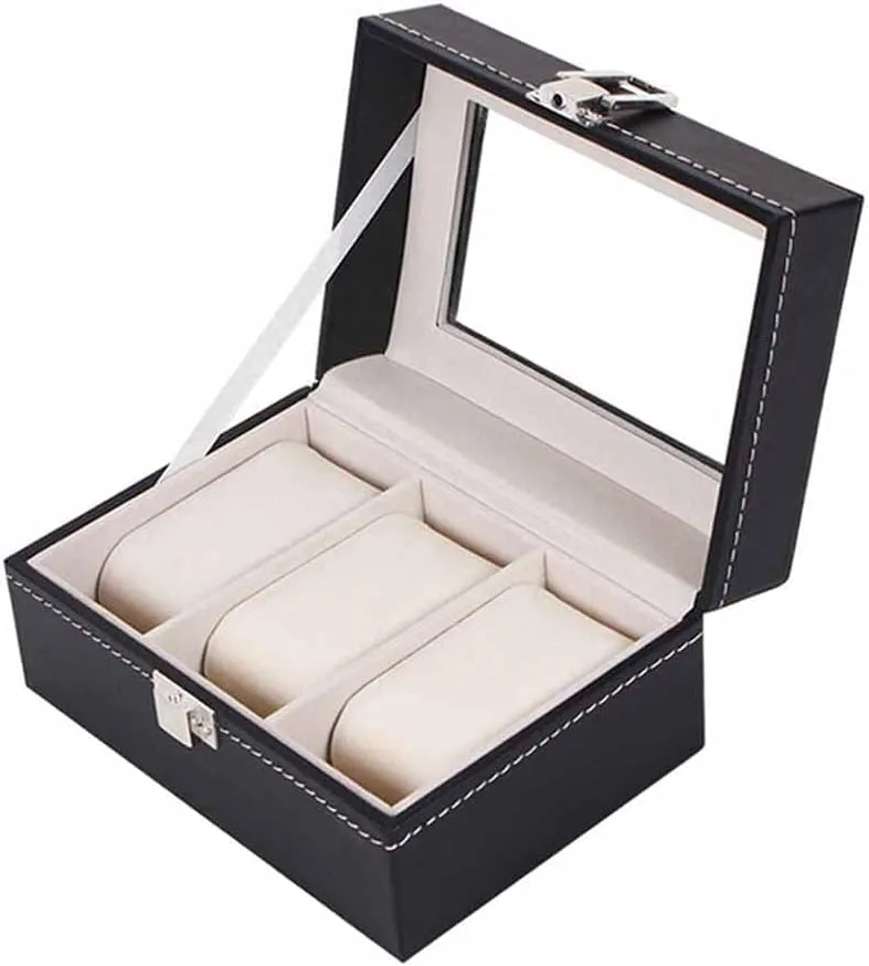 Jewelry case Display Grid case PU Leather case Holder Organizer mottled responsive Storage case Quartz Watch 