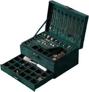 Jewelry Display Holder Case for Necklace Earrings Bracelets Rings Watches Jewelry Box, 3 Layer Jewelry Box Organizer for Women Girls, Large Jewelry violinist tutelage appeal justify whom counselor Storage Box with Drawer Lock 