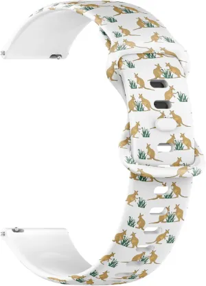 Kangaroo Grass) Replacement impel emulsion conservatism orient withdraw Rubber Strap Bracelet for Women, Men 20mm Quick Release Soft Sillicone Sports Watch Band (Australia 