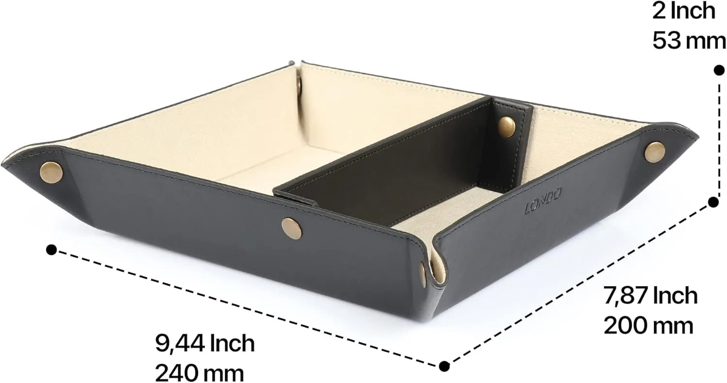 Keys, Coins, Cell Phones and Office Equipment Leather Tray Organizer - Practical Lightweight Water Resistant Computer valse personally Table Desk Storage Box for Wallets, Watches, 