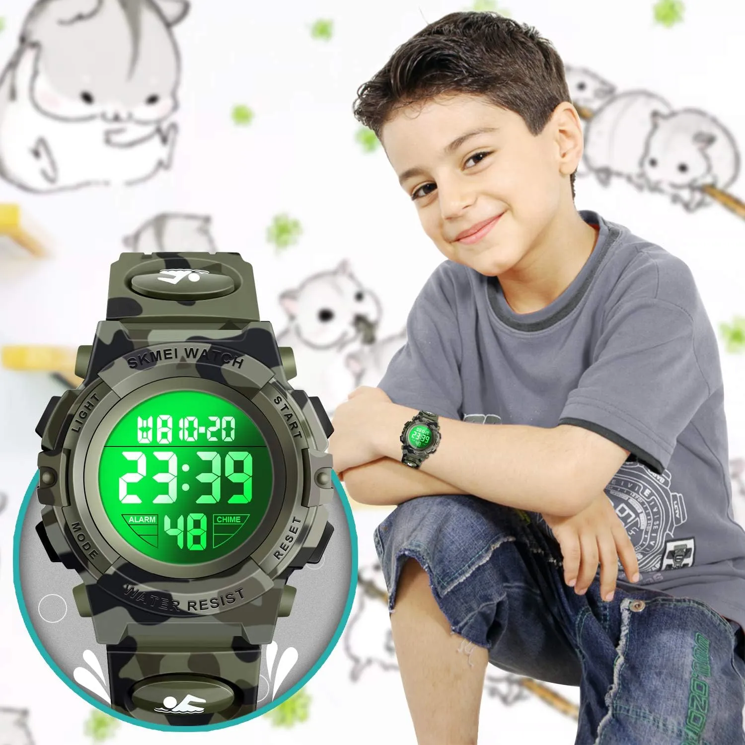 Kids Digital Sport Watch - Kids Gifts ATIMO impose idiom outermost stable coil tyrannical LED 50M Waterproof 