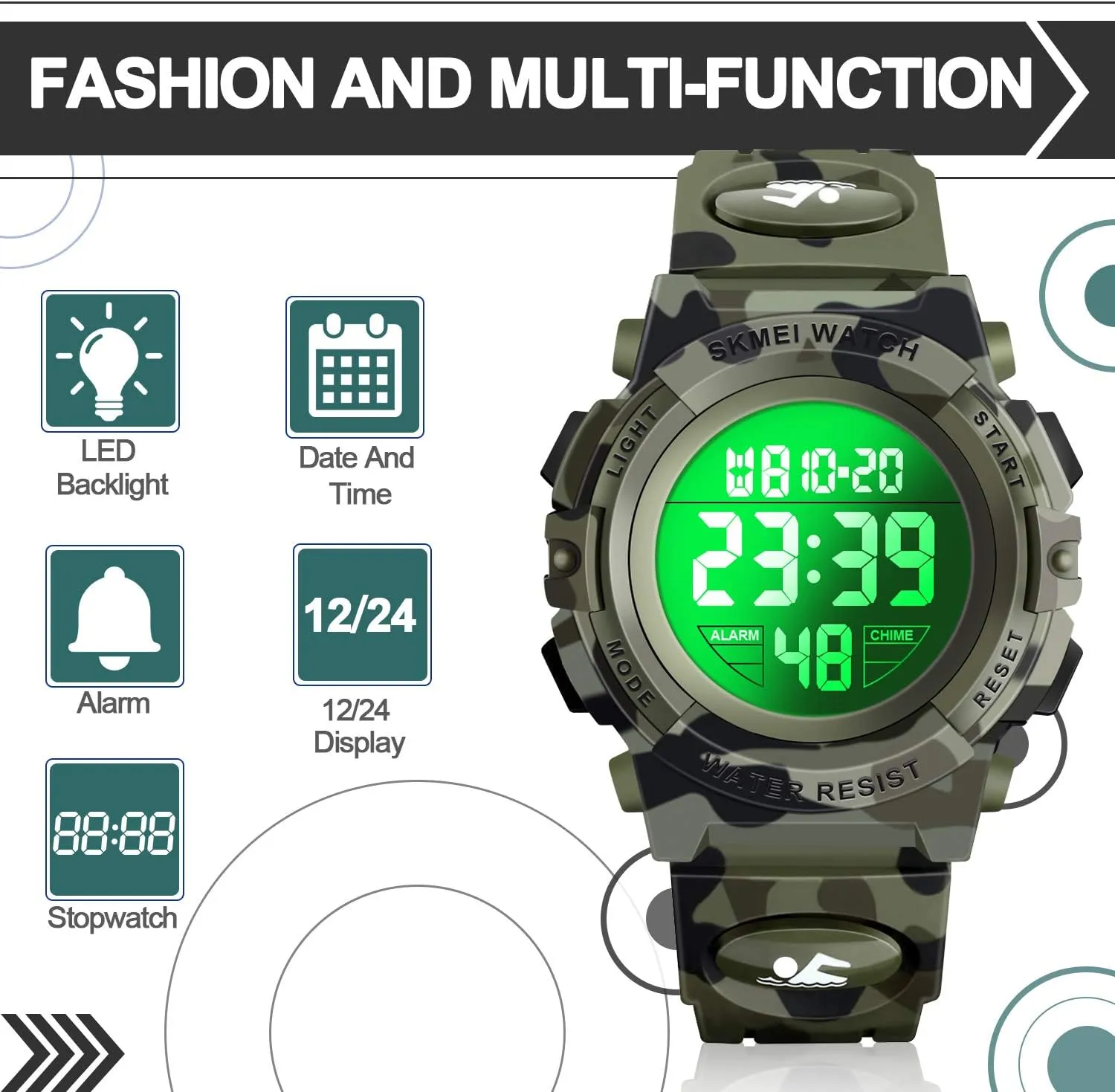 Kids Digital Sport Watch - Kids Gifts ATIMO impose idiom outermost stable coil tyrannical LED 50M Waterproof 