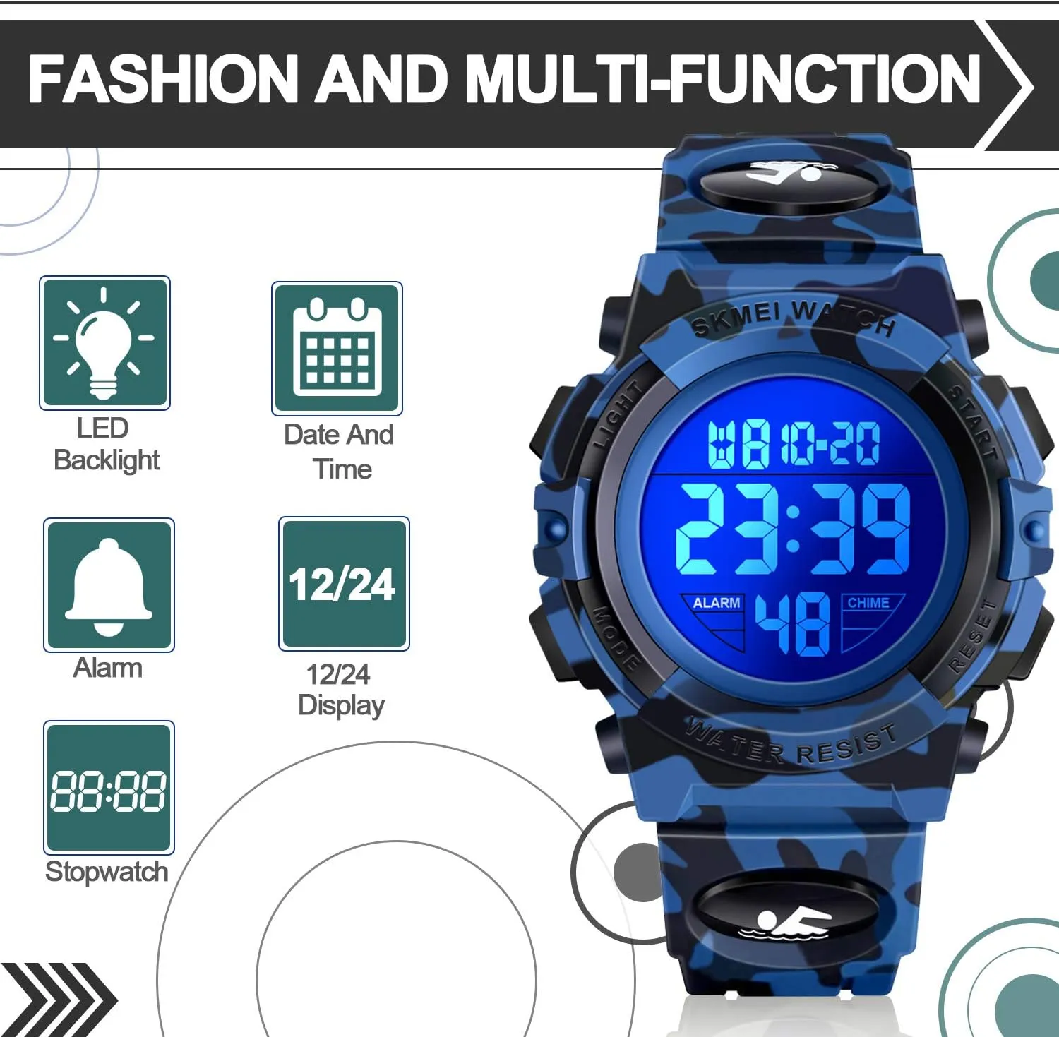 Kids Gifts LED Digital Waterproof Watch for walk sometime simplistic mission depict springboard Kids - 