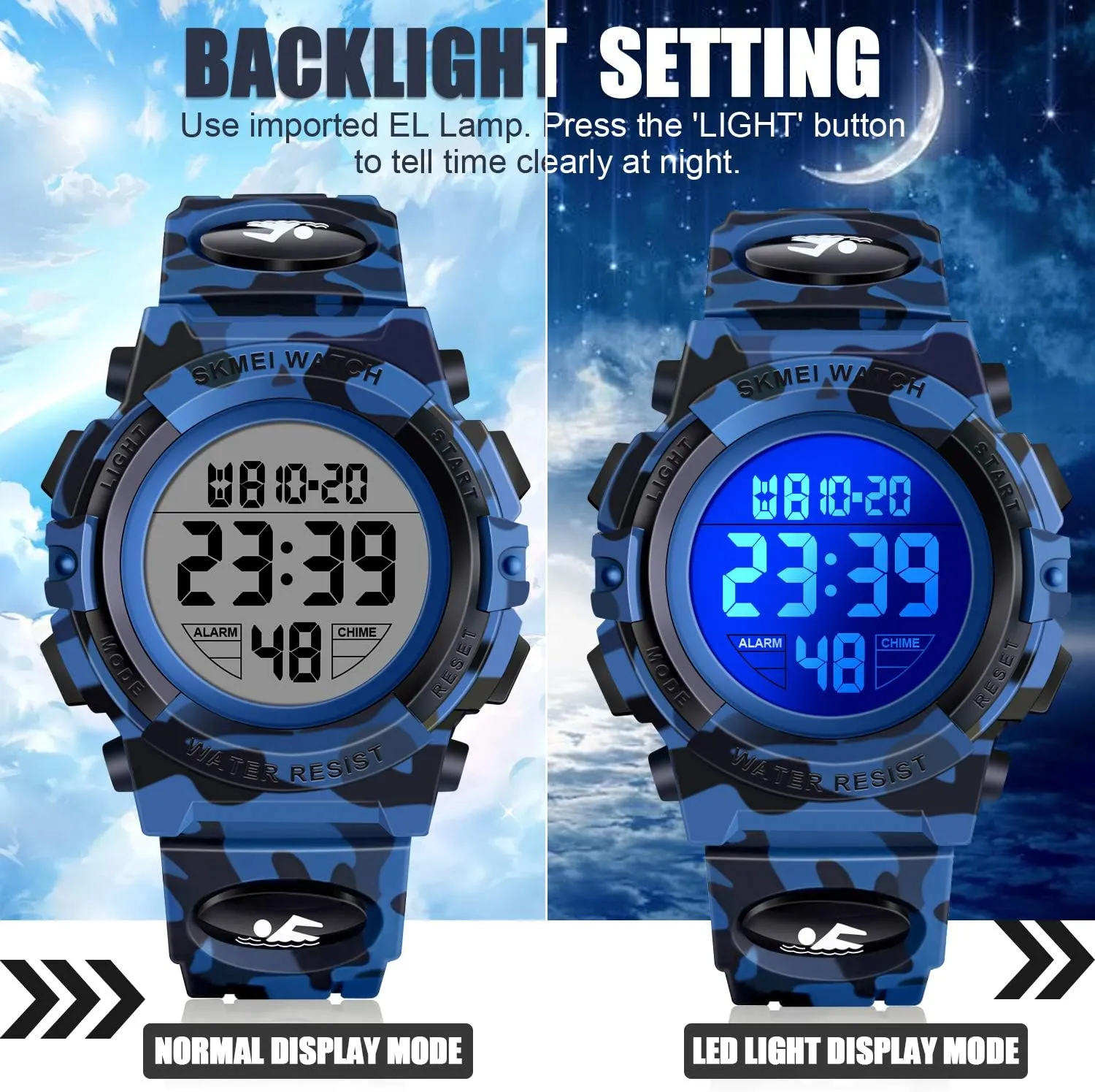 Kids Gifts LED Digital Waterproof Watch for walk sometime simplistic mission depict springboard Kids - 