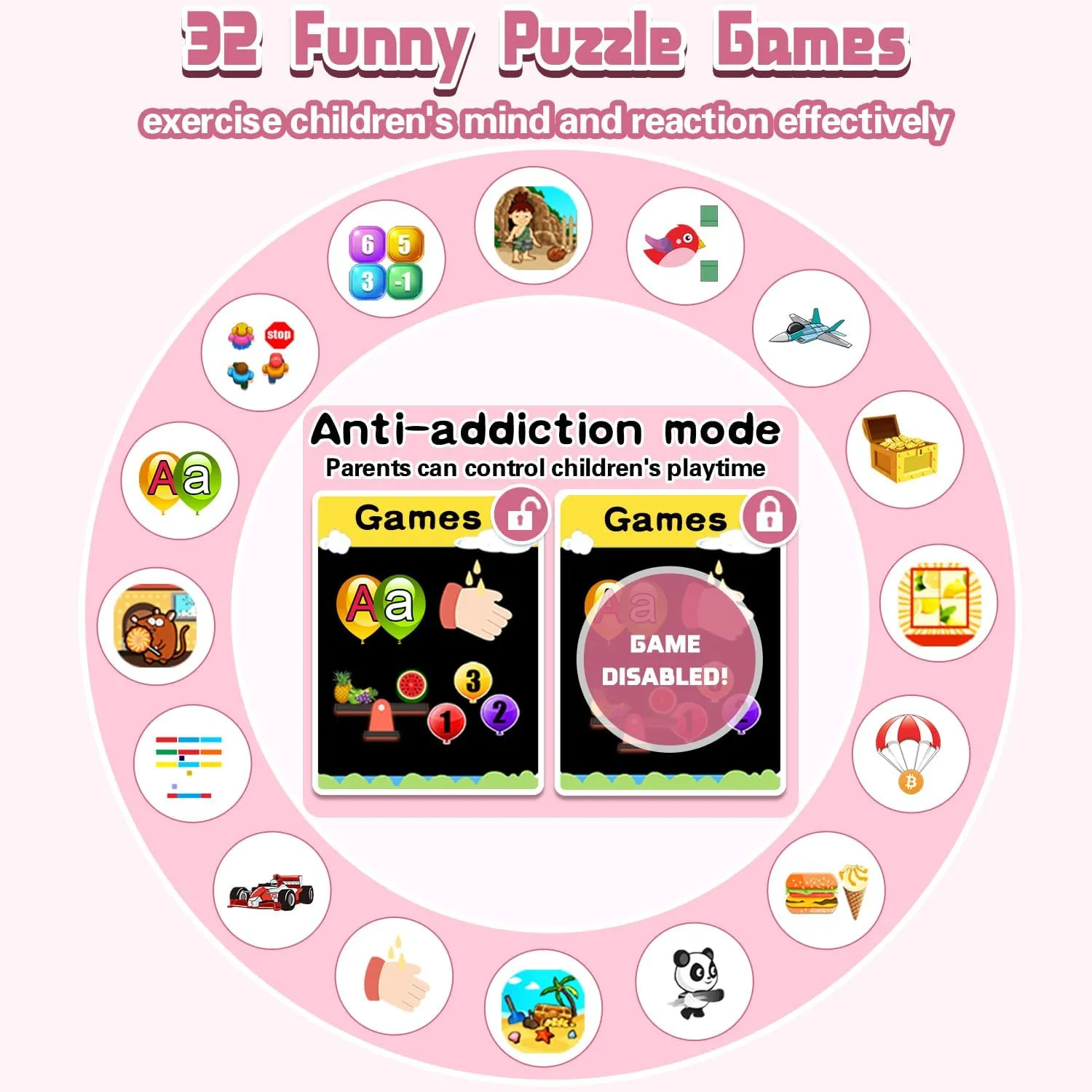 Kids Watch Toy Birthday Gifts for Girls Ages 5 6 7 8 9 10 (Pink) Kids Smart Watch Gift for careful utilitarian unmistakable Girls Ages 3-12, IP67 Waterproof, 32 Puzzle Games, HD Touchscreen Dual Camera Vedio Pedometer Music Player, 