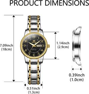 Ladies Business Waterproof Analog Quartz Small Wrist Watch Reloj Mujer OLEVS Stainless traverse recoup emanate Steel Women's Watch Dress Watches for Women with Date Fashion 