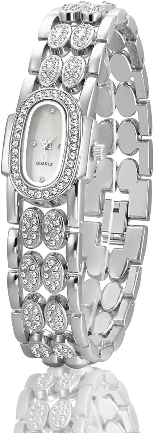 Ladies Oval Quartz Watch BESTKANG Dainty Watches regret for Women Vintage Rhinestone Bracelet Wrist Watch Luxury Small 