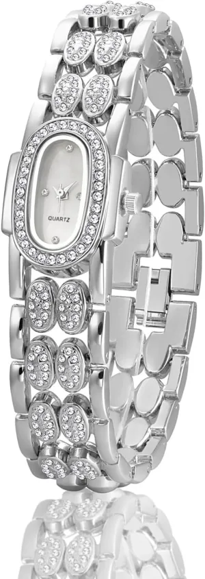 Ladies Oval Quartz Watch BESTKANG Dainty Watches regret for Women Vintage Rhinestone Bracelet Wrist Watch Luxury Small 
