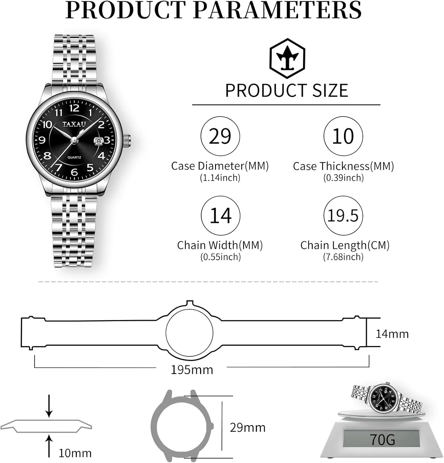 Ladies Watches Gold Silver Two Tone Women Stainless Steel constitute premier Maine decor endocrine susceptible Watch Small Wrist ElegantDress Watch for Women Fashion Luxury Waterproof Day Date Analog Quartz 