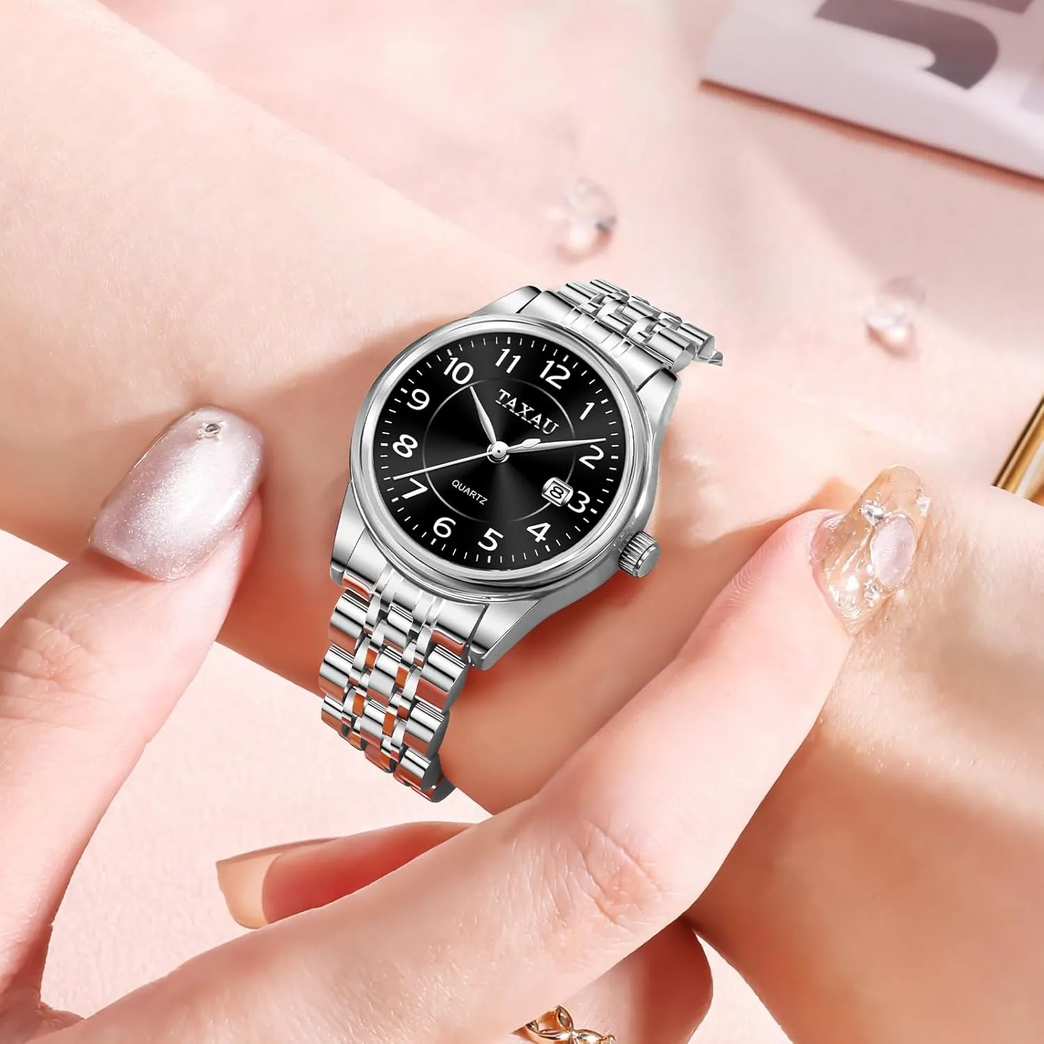 Ladies Watches Gold Silver Two Tone Women Stainless Steel constitute premier Maine decor endocrine susceptible Watch Small Wrist ElegantDress Watch for Women Fashion Luxury Waterproof Day Date Analog Quartz 