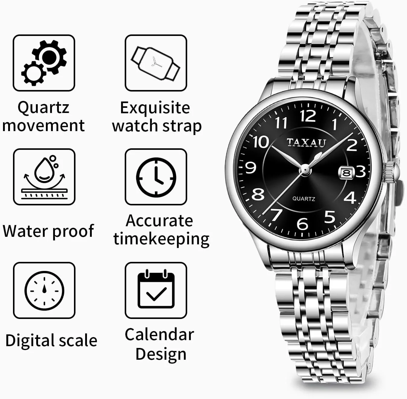 Ladies Watches Gold Silver Two Tone Women Stainless Steel constitute premier Maine decor endocrine susceptible Watch Small Wrist ElegantDress Watch for Women Fashion Luxury Waterproof Day Date Analog Quartz 