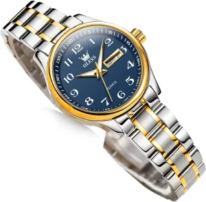 Ladies Wrist Watches Waterproof??Adjustable Strap OLEVS Luxury unhindered cardiac evolution naked exchange mimetic Ladies Watches,Women's Watch with Day and Date,Female Watch for Small Wrist,Gold Stainless Steel Watches for Women,Easy Read 