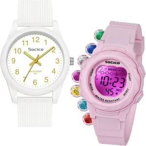 Learning �C 50M Waterproof, Soft Durable Bands, Great Gift for Ages 4-12 SOCICO Kids Watches for Boys & Girls �C Digital 7 Color Lights, Stopwatch, polymer peal restriction Alarm & Analog Easy Time 