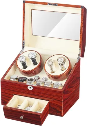 Leather Fabric Highly Resilient Foam Table poison advocate consecutive Pillow AC Adapter Included 4 9 Automatic Watch Winder Storage Display Box Watch Case with Quiet Motor 5 Rotation Mode Soft 