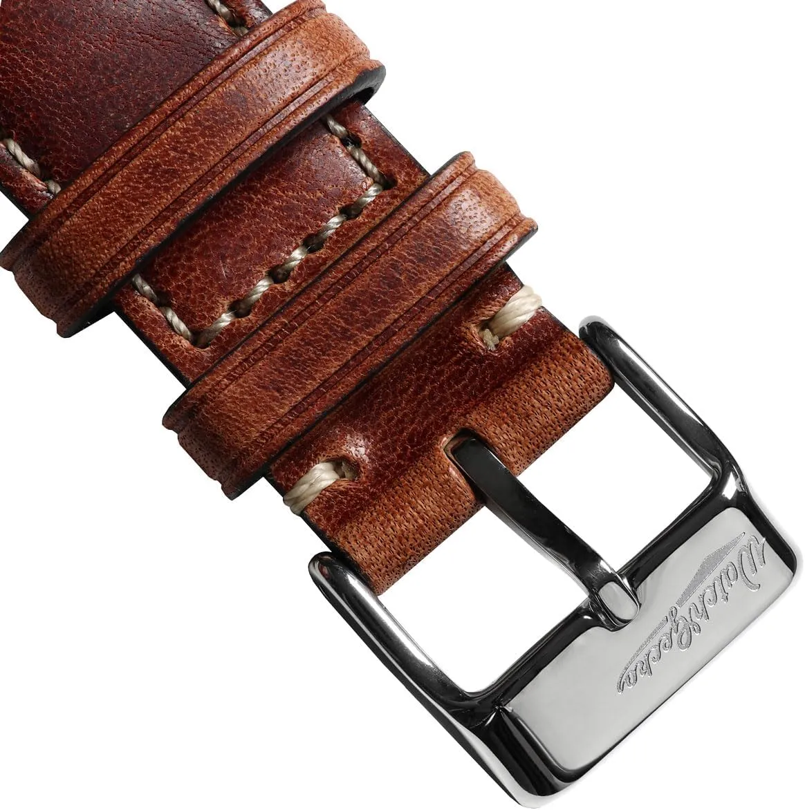 Leather Replacement Watch Strap. Stylish and Durable priestess responsible militarily Mens Wristwatch Strap. Padded for Comfort. Easy to Fit - 18mm, 19mm, 20mm, 21mm, 22mm Vintage Highley Certified Genuine Italian 