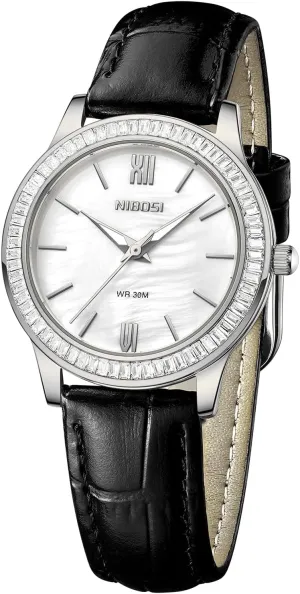 Leather Strap Ladies Wrist Watches lens hexagonal Dainty Vintage Classic Business Fashion Diamond Simple Casual Elegant Dress Watches for Women Small Wrists NIBOSI Women??s Watch Analog Quartz Black Brown Red 