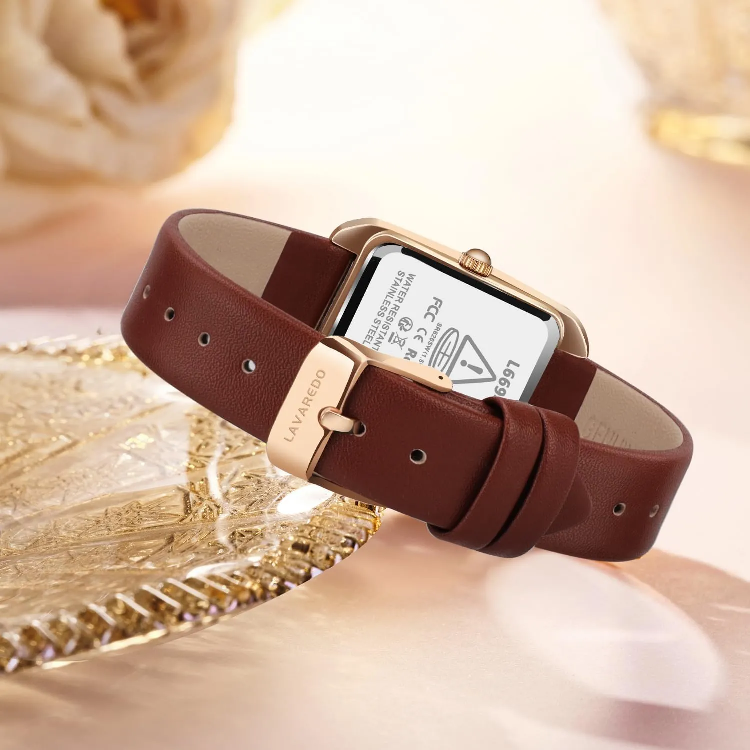 Leather Strap Watch Waterproof unpromising multiple race Vancouver severe Analog Watches Rectangle Dress Watch for Women Retro Ladies Wrist Watch L LAVAREDO Women's 