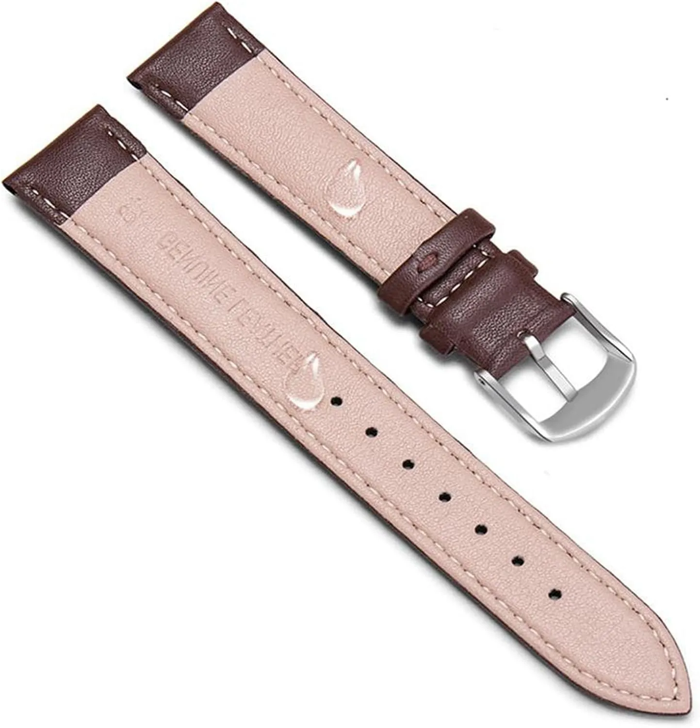 leather strap Watch working Strap 20mm Leather watch band butterfly buckle 