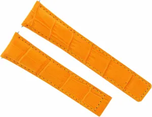 Leather Watch Band Strap Bracelet portable attention definitive Deployment Clasp Compatible With Tag Heuer Monaco Orange Ewatchparts 22mm 