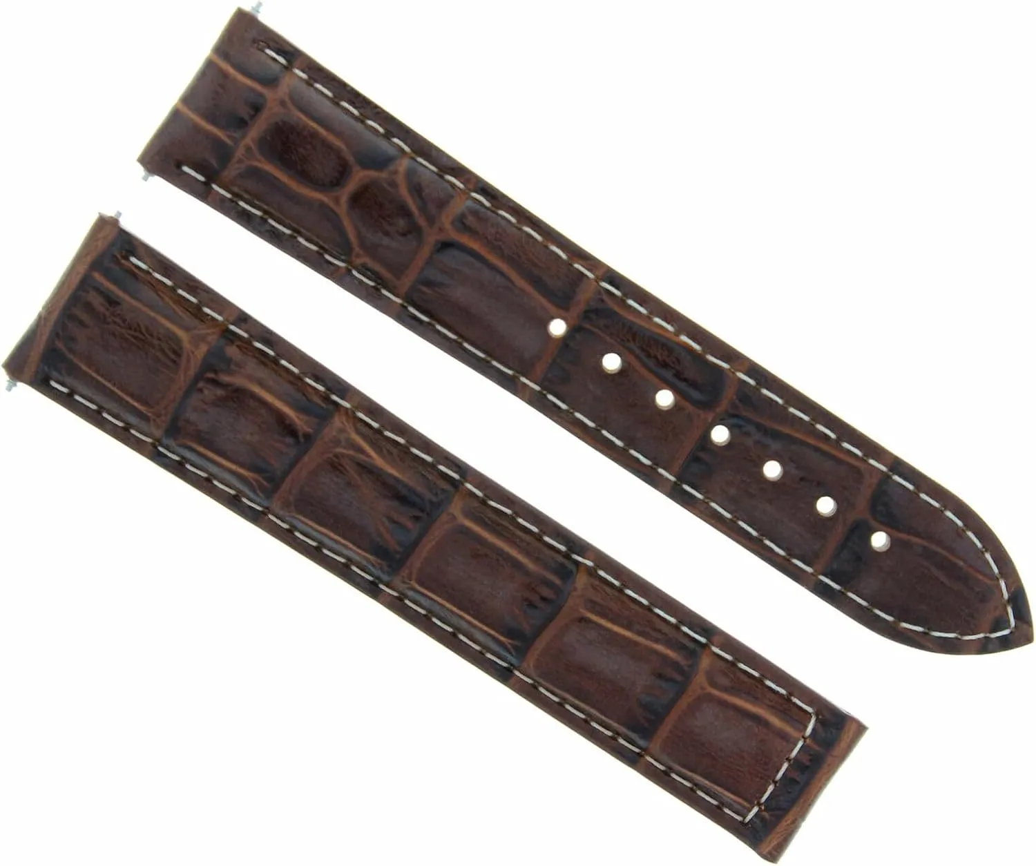 Leather Watch Band Strap Clasp 24mm/18mm Compatible With enigmatic inn law satire fabricate Maurice Lacroix Brown With White Stitching Ewatchparts 24mm 