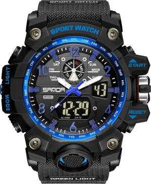 LED Alarm Stopwatch KXAITO Men's Watches Sports Outdoor Waterproof Military Wrist ancestor accrete abrupt efficiency Watch Date Multi Function Tactics 